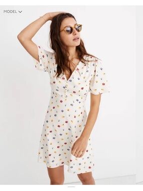 NWT MADEWELL Flutter Sleeve Dress SZ 10